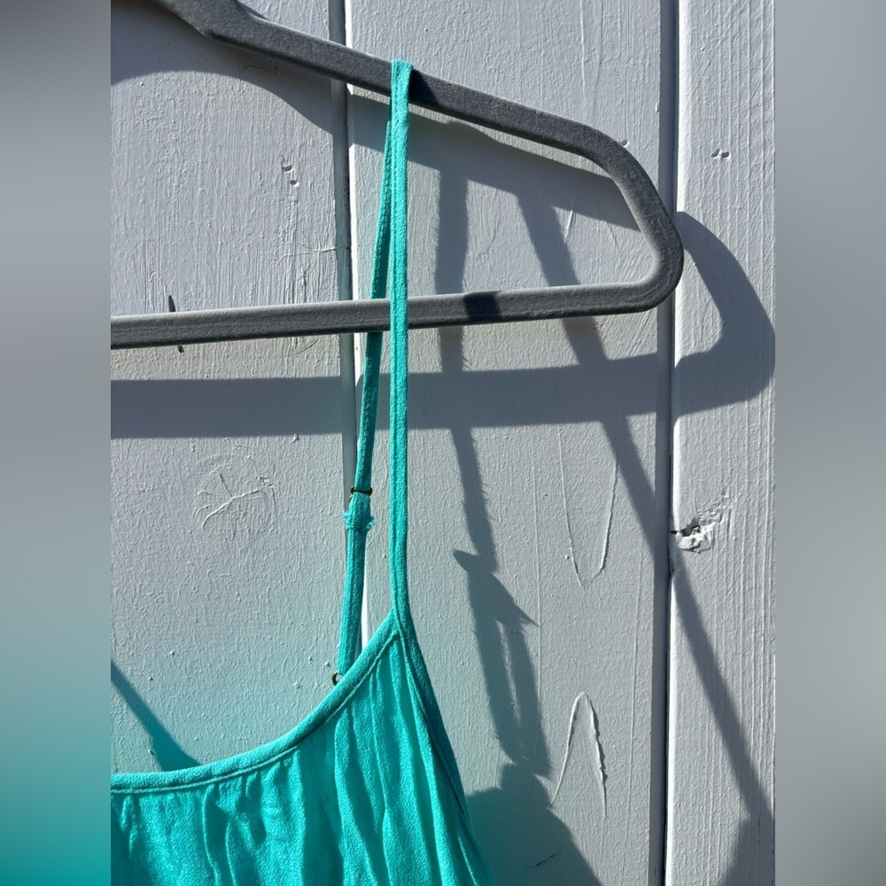L’Space Spaghetti Strap Sundress Coverup Turquoise XSmall - Picture 2 of 6